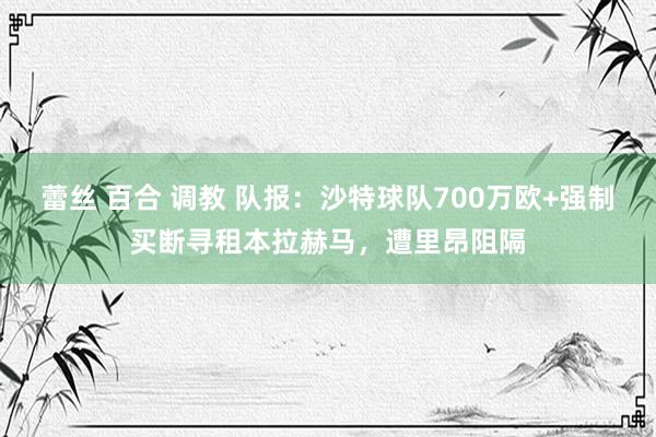 蕾丝 百合 调教 队报：沙特球队700万欧+强制买断寻租本拉赫马，遭里昂阻隔